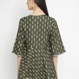 aayusika Ethnic Motif Printed Longline High-Low Top With Gotta Patti Detail image 5