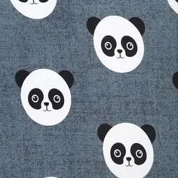 hosta homes Grey Panda Print 220 TC Poly Cotton Double Size Bedsheet With 2 Pillow Covers image 3