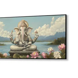 nestroots Canvas Framed Divine Ganesha Prosperity and Wisdom Wall Painting image 4