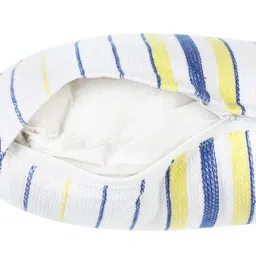 KLOTTHE Set Of 5 White Striped Square Floor Cushions image 4