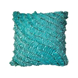 STUDIOHMK Sky Blue Designer Velvet Square Cushion Cover image 2