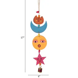 aakriti art creations Sunny Kitty Multicolour Wood & Metal Wind Chime image 3