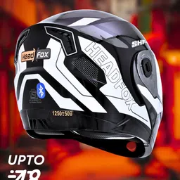 HEADFOX Graphic Printed With Flash Light Modes Smart Bluetooth Helmet image 5