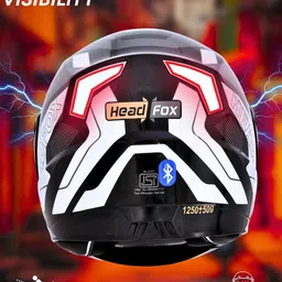 HEADFOX Graphic Printed With Flash Light Modes Smart Bluetooth Helmet image 4