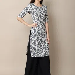 7threads KALINI Women Pack Of 2 Geometric Block Print Handloom Crepe Kurta image 4