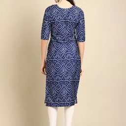 7threads KALINI Women Set Of 2 Blue & Grey Ethnic Motifs Printed Crepe Kurta image 5