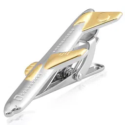 Peora Men Gold-Plated Airplane-Shaped Brooch image 2