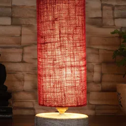 Devansh Maroon Cylindrical Table Lamp image 2