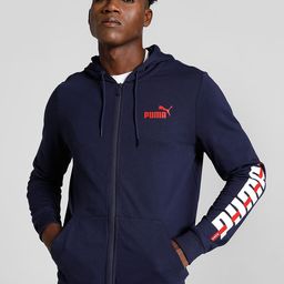 Puma Men Stylized Graphic Cotton Hooded Front-Open Slim Fit  Sweatshirt-picture-46