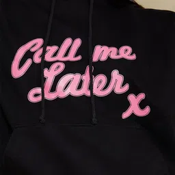 Styli Women Black Printed Hooded Sweatshirt image 5