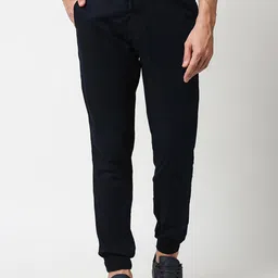 Bewakoof Men Navy Blue Cotton Joggers-image-40