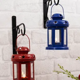 Homesake Set of 2 Decorative Wall Star Metal Lantern With Wall Hook-image-81