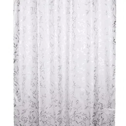 OBSESSIONS Silver-Coloured Printed Water Repellent Shower Curtain With 12 Hooks image 5