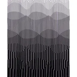 OBSESSIONS White & Black Printed Water Repellent Shower Curtain With 12 Hooks image 5