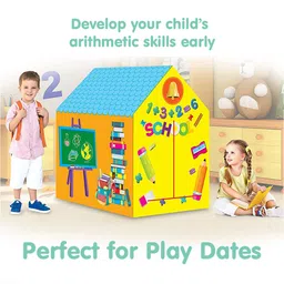 Baby Moo Kids Yellow & Blue Playtime Foldable Tent House School Time image 5