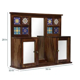 woodenmood Siramika Sheesham Wood Wall Shelf In Provincial Teak Finish image 4