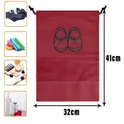 Kuber Industries Maroon 24 Pieces Regular Shoe Organisers with Clear window image 2