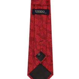 Tossido Men Maroon Microfiber Printed Broad Tie image 5