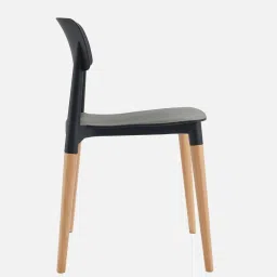 finch fox Bella Plastic Cafe Chair in Black Colour image 5