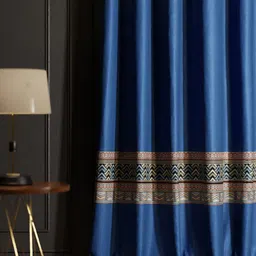Stoa Paris Versailles Navy Blue Ethnic Motifs Printed Door Curtain image 5