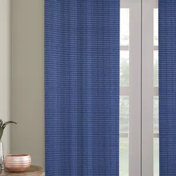 Fabindia Deepali Blue Room Sheer Long Door Curtain-picture-36