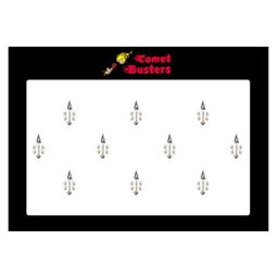 Comet Busters 10 Pcs Embellished Reusable Designer Bindis - Silver-Toned-picture-48