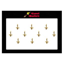 Comet Busters 10 Pcs Embellished Reusable Designer Bindis - Gold-Toned-picture-49