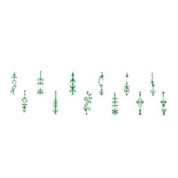 Comet Busters 12 Pcs Reusable Designer Bindis - Green-picture-8