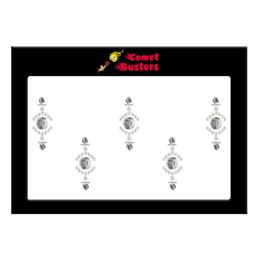Comet Busters 5 Pcs Embellished Reusable Designer Bindis - Silver-Toned-picture-45