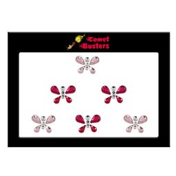 Comet Busters 6 Pcs Embellished Reusable Butterfly-Shaped Bindis - Pink & Magenta-picture-35