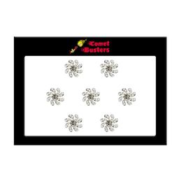 Comet Busters 7 Pcs Embellished Reusable Designer Bindis - Silver-Toned-picture-39