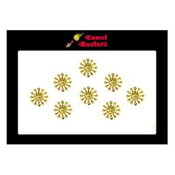 Comet Busters 8 Pcs Embellished Reusable Designer Bindis - Gold-Toned-picture-20
