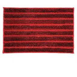 Kuber Industries Pack Of 3 Maroon Striped Velvet Anti-Skid Doormats image 5