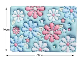 Dakshya Industries Blue & Pink 3D Printed Anti-Slip Doormat image 5