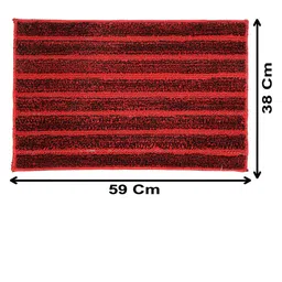 Kuber Industries Pack Of 3 Maroon Striped Velvet Anti-Skid Doormats image 3
