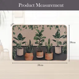 Kuber Industries Brown & Green 6 Pieces Plant Printed Doormats image 2