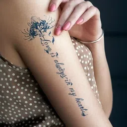 LICK Plant Base Semi Temporary Typography Matte Finish Body Tattoo - Navy Blue-picture-42
