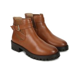 yoho Women Mid Top Platform-Heeled Chelsea Boots With Buckle Detail-picture-16