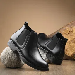 The Roadster Lifestyle Co. Men Black Mid Top Chelsea Boots-picture-34