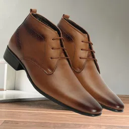 Carlton London Men Round Toe Mid-Top Boots image 4