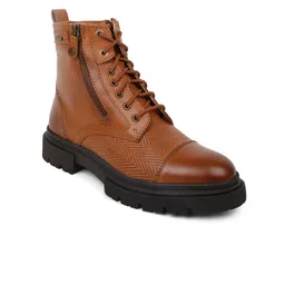 EZOK Men Mid Top Leather Platform Heel Regular Boots image 2