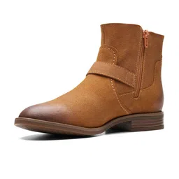 Clarks Women Buckled Suede Mid-Top Regular Boots image 2