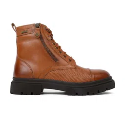 EZOK Men Mid Top Leather Platform Heel Regular Boots image 3