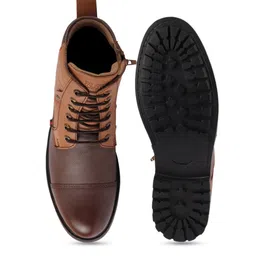 FAUSTO Men Textured High Top Lace-Up Boots image 3