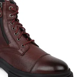 EZOK Men Mid Top Leather Platform Heel Regular Boots image 5