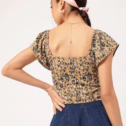 DressBerry Soft Serve Style Printed Front Slit Empire Crop Top image 5