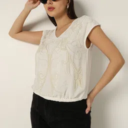 R&B Floral Embellished Blouson Top-image-74