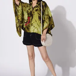 LetsDressUp Abstract Printed Kimono Sleeve Shirt Style Top-picture-32