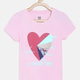 MINI KLUB Girls Graphic Printed Round Neck Pure Cotton T-shirt-picture-39