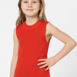 KIDS ONLY Girls Red Solid Knitted Top-picture-11